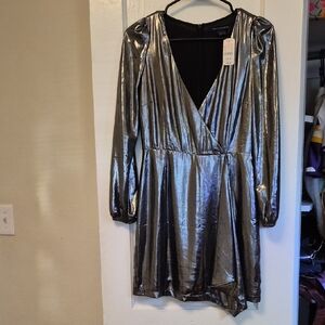 French Connection Shimmering Silver Dress